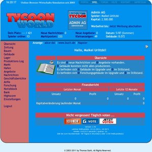 Screenshot 1 von Browsergame Tycoon World