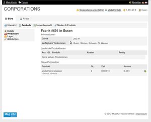 Screenshot 1 von Browsergame Corporations